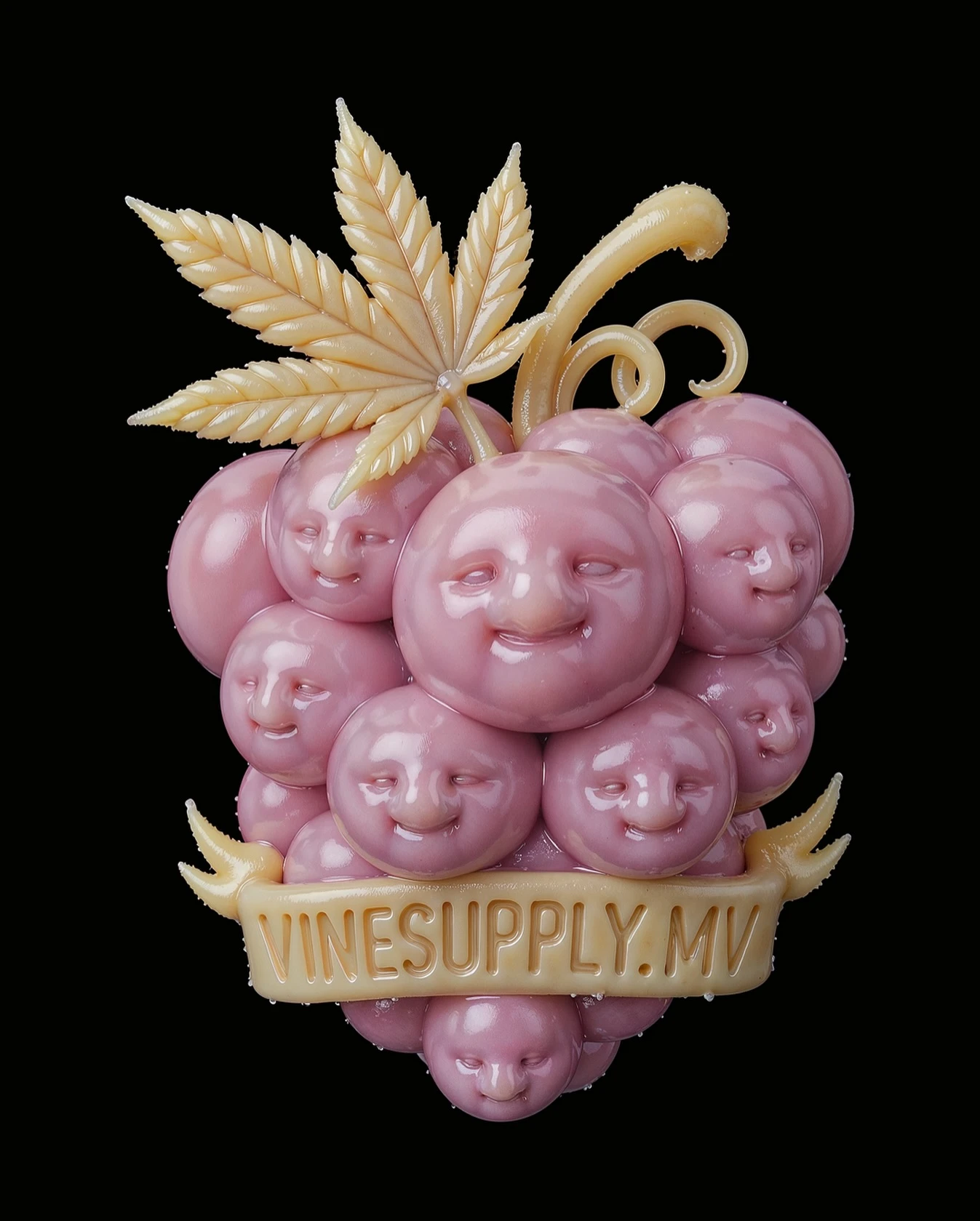 VinesUpMV rosin logo pink letter - digital art by DrBaph